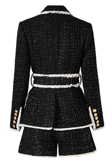 Hvid 2-delt sjal revers dobbeltradet kvinder galladragter